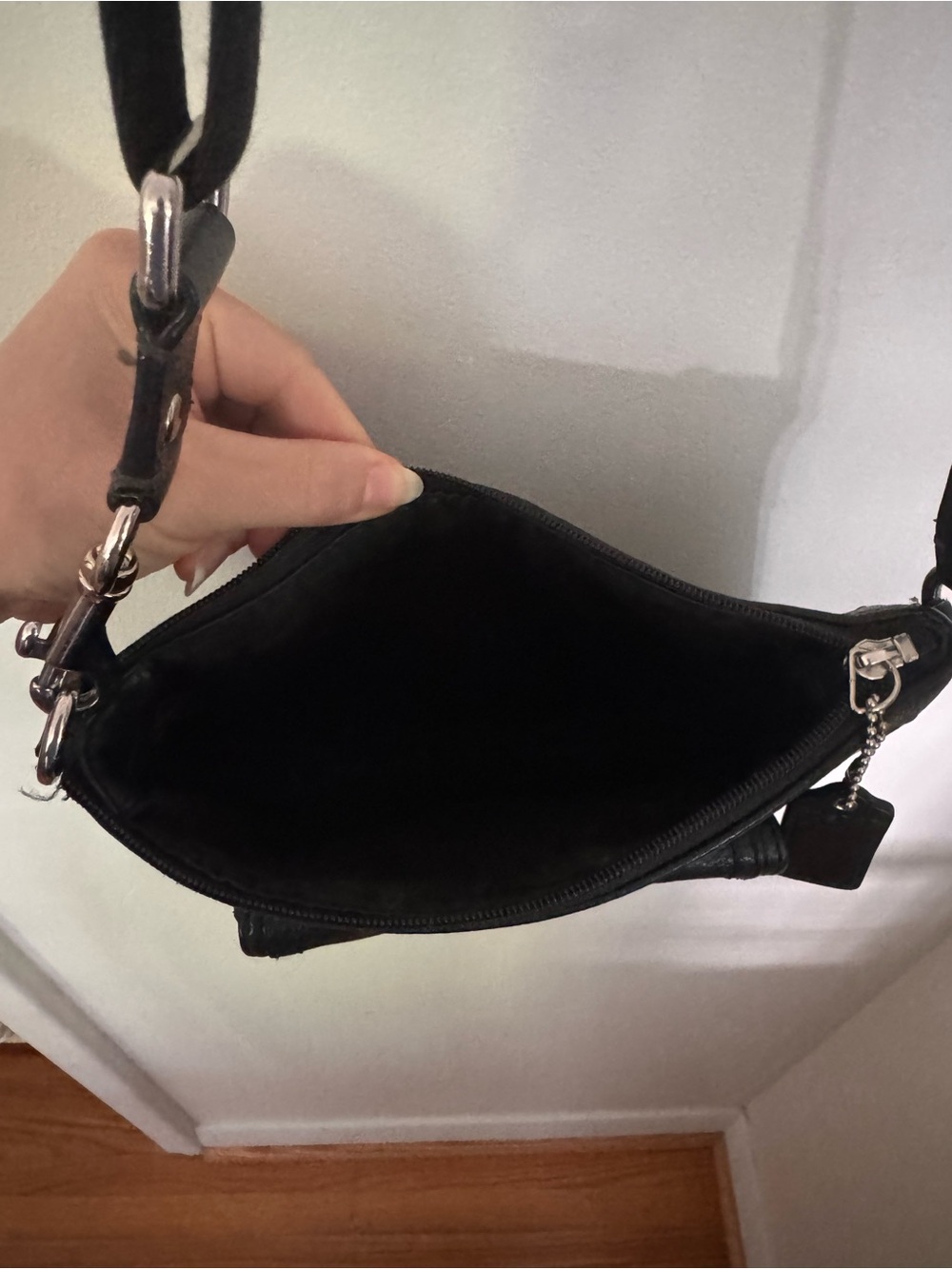 Coach Black Pebbled Leather Mini Crossbody with Turnlock Pocket - Picture 3 of 4